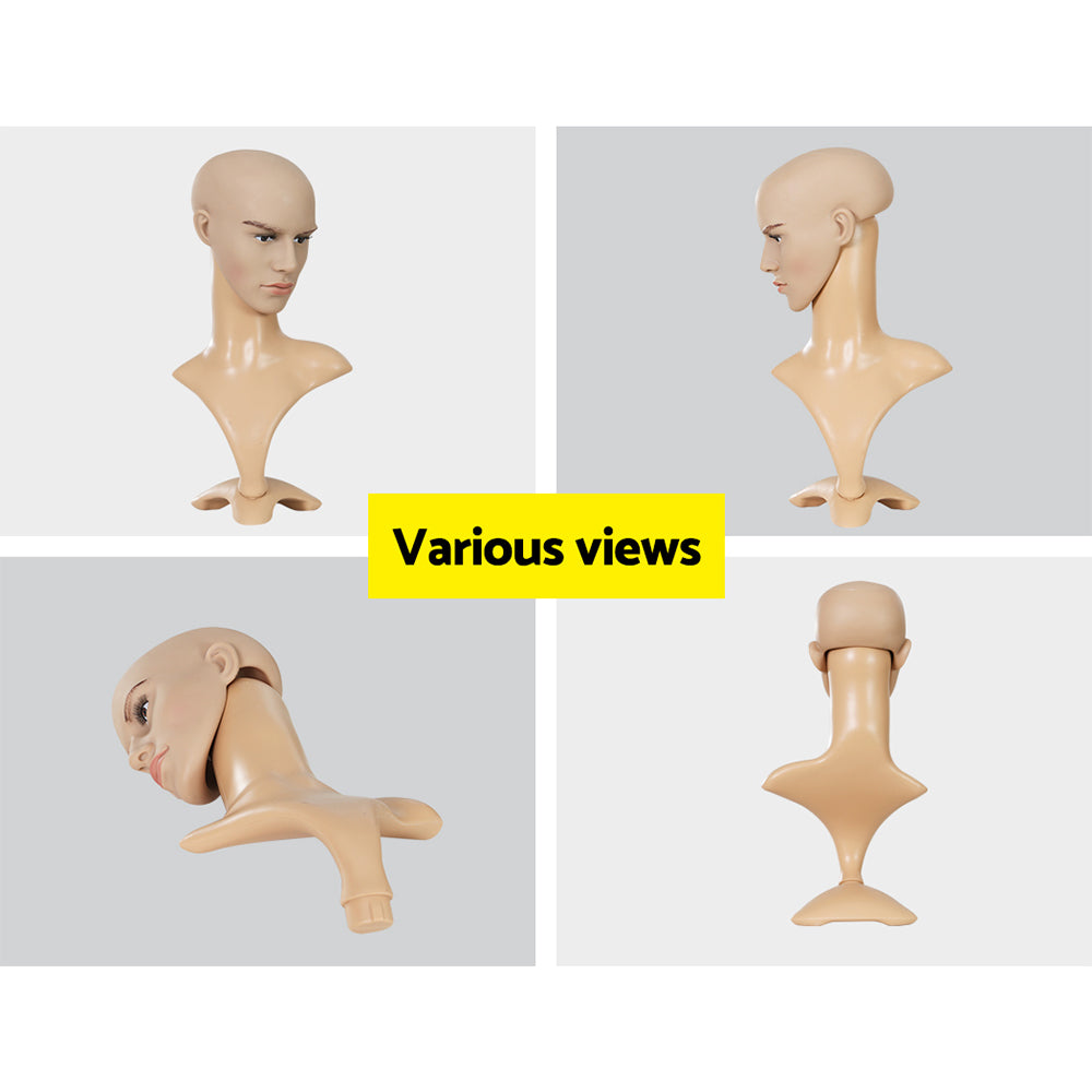 Embellir Male Mannequin Head Dummy Model Display Shop Stand Professional Use - ShopFrenzy