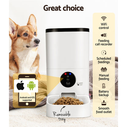 i.Pet Automatic Pet Feeder 6L Wifi Auto Dog Cat Smart Food Dispenser Timer - ShopFrenzy