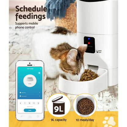 i.Pet Automatic Pet Feeder 9L Wifi Auto Dog Cat Feeder Smart Food Dispenser Timer - ShopFrenzy