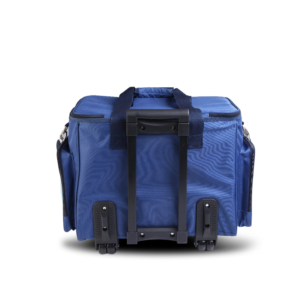 Alfresco 6 Person Picnic Basket Set Bag Wheels Insulated Trolley - ShopFrenzy