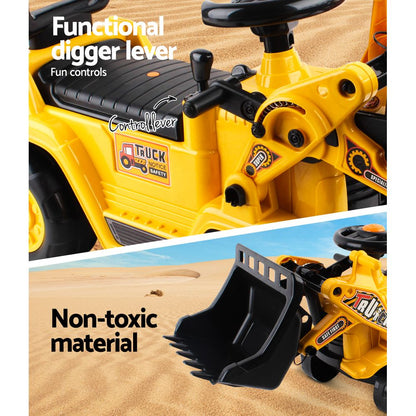 Keezi Ride On Car Toys Kids Excavator Bulldozer Sandpit Digger Car Pretend Play - ShopFrenzy