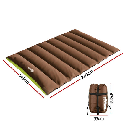 Weisshorn Sleeping Bag Double Bags Thermal Camping Hiking Tent Brown -5°C - ShopFrenzy