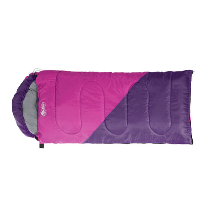 Weisshorn Sleeping Bag Kids Single 172cm Thermal Camping Hiking Pink - ShopFrenzy
