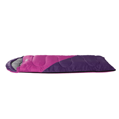 Weisshorn Sleeping Bag Kids Single 172cm Thermal Camping Hiking Pink - ShopFrenzy