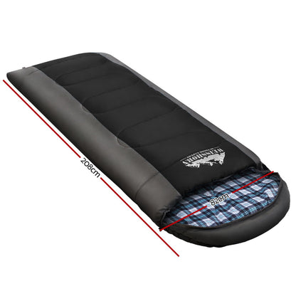 Weisshorn Sleeping Bag Single Thermal Camping Hiking Tent Black  -20°C - ShopFrenzy