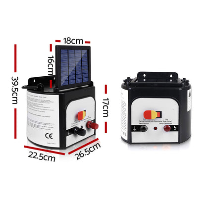 Giantz Fence Energiser 8KM Solar Powered 0.3J Electric Fencing Charger - ShopFrenzy