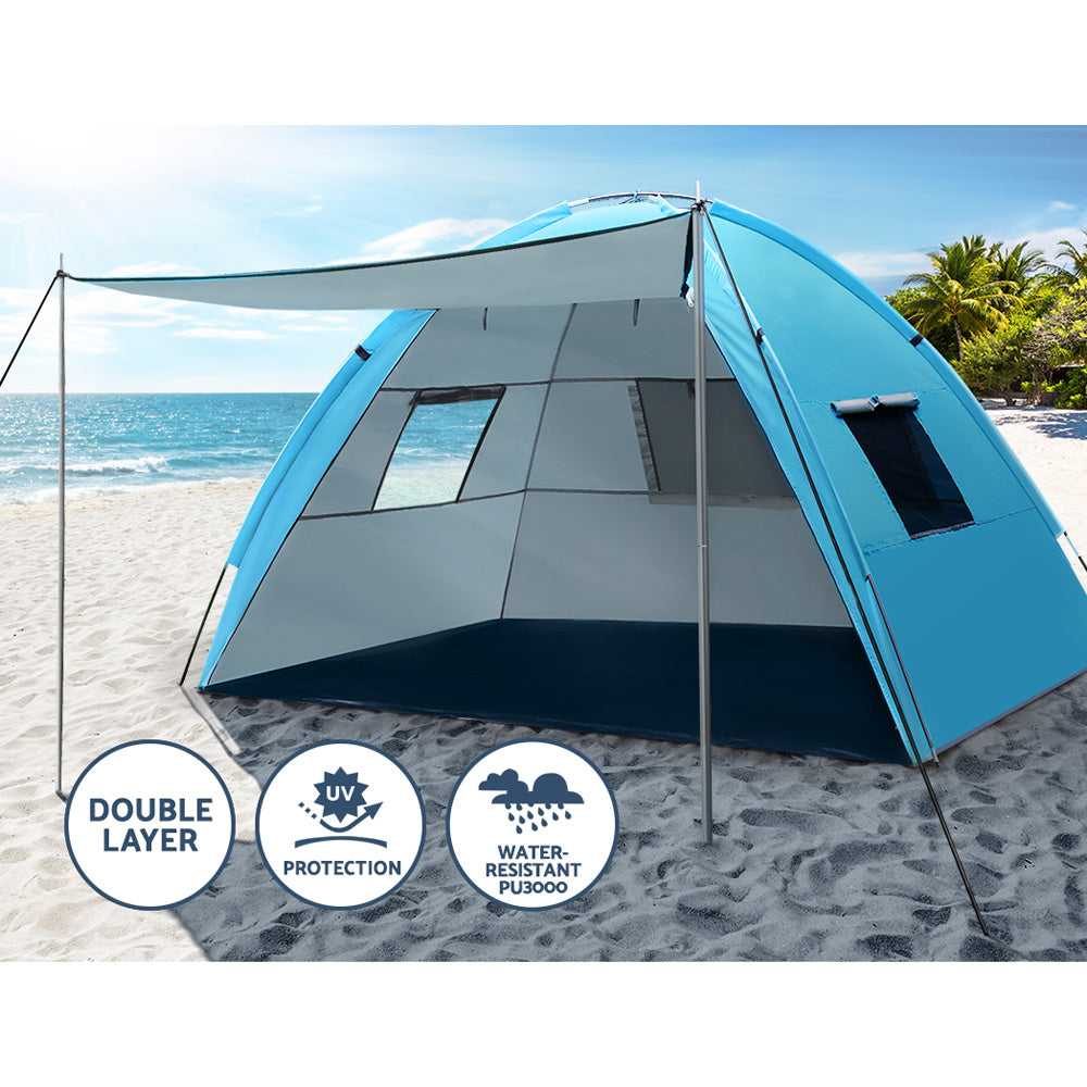 Weisshorn Camping Tent Beach Portable Hiking Sun Shade Shelter Fishing 4 Person - ShopFrenzy