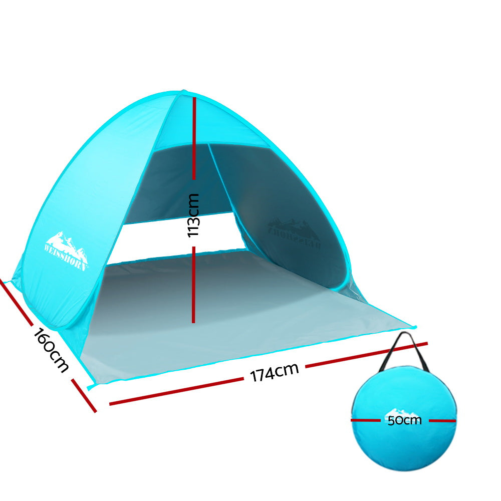 Weisshorn Pop Up Beach Tent Camping Hiking 3 Person Sun Shade Fishing Shelter - ShopFrenzy