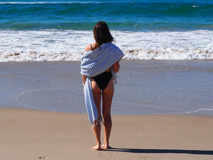 PORTSEA TURKISH COTTON TOWEL - SKY BLUE - ShopFrenzy