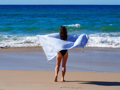 PORTSEA TURKISH COTTON TOWEL - SKY BLUE - ShopFrenzy