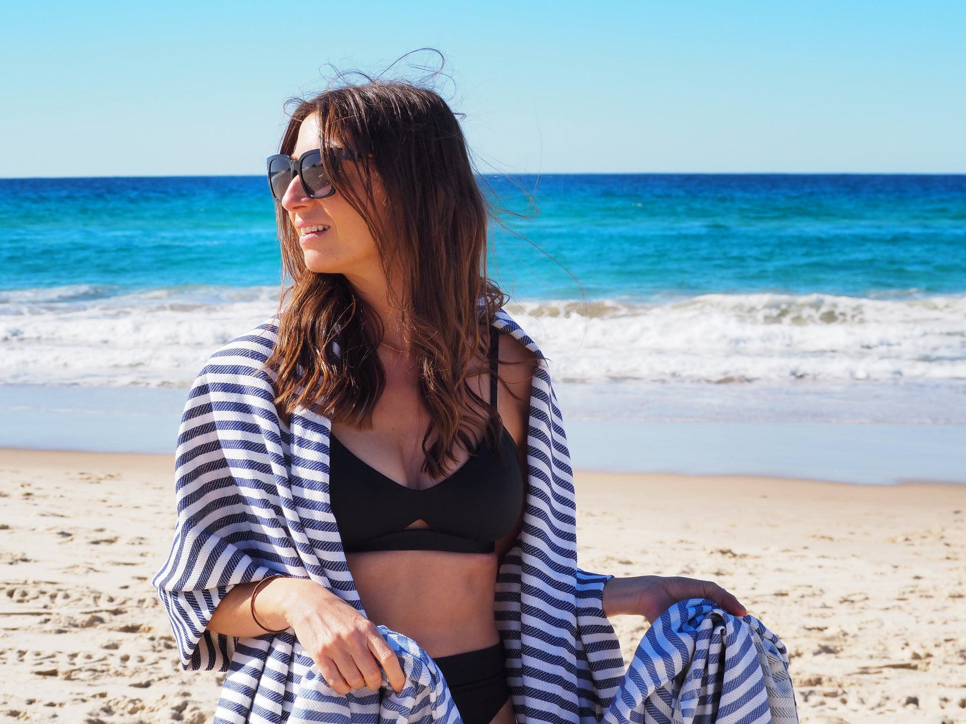 PORTSEA TURKISH COTTON TOWEL - NAVY - ShopFrenzy