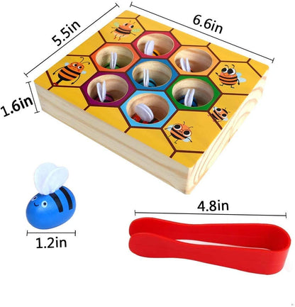 Wooden Bee Toddler Fine Motor Skill Toy - (Montessori Wooden Puzzle Early Learning Preschool Educational Kids) - ShopFrenzy