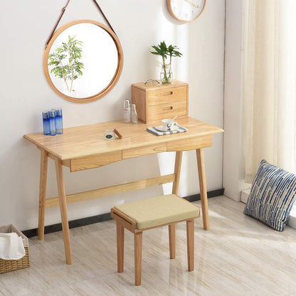 Hanging Round Wall Mirror 38 cm - Solid Bamboo Frame and Adjustable Leather Strap for Bathroom and Bedroom - ShopFrenzy