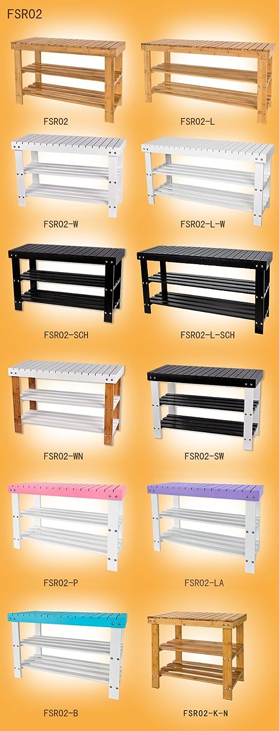 Bamboo Shoe Bench Rack Storage with shelves - ShopFrenzy