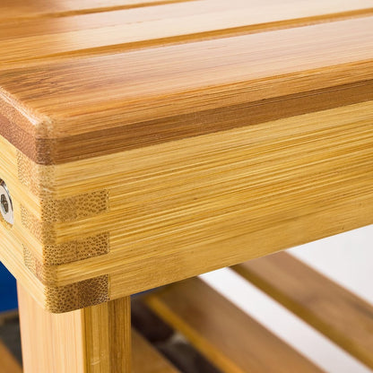 Bamboo Shoe Bench Rack Storage with shelves - ShopFrenzy