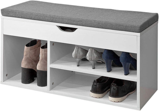 Padded Shoe Bench Lift Up Storage - ShopFrenzy