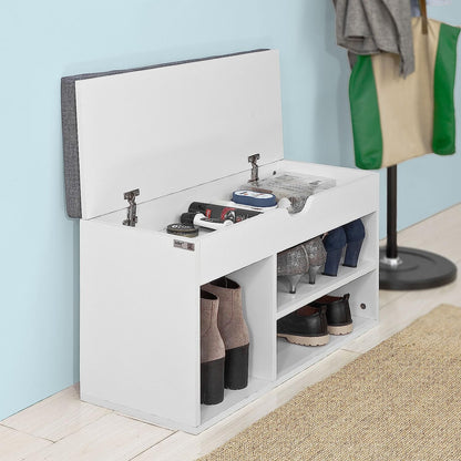Padded Shoe Bench Lift Up Storage - ShopFrenzy