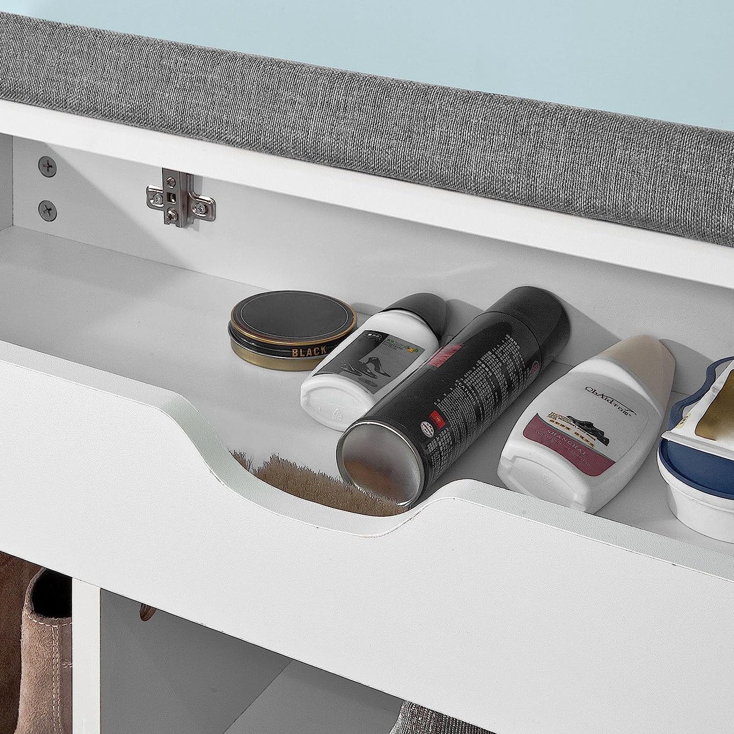 Padded Shoe Bench Lift Up Storage - ShopFrenzy