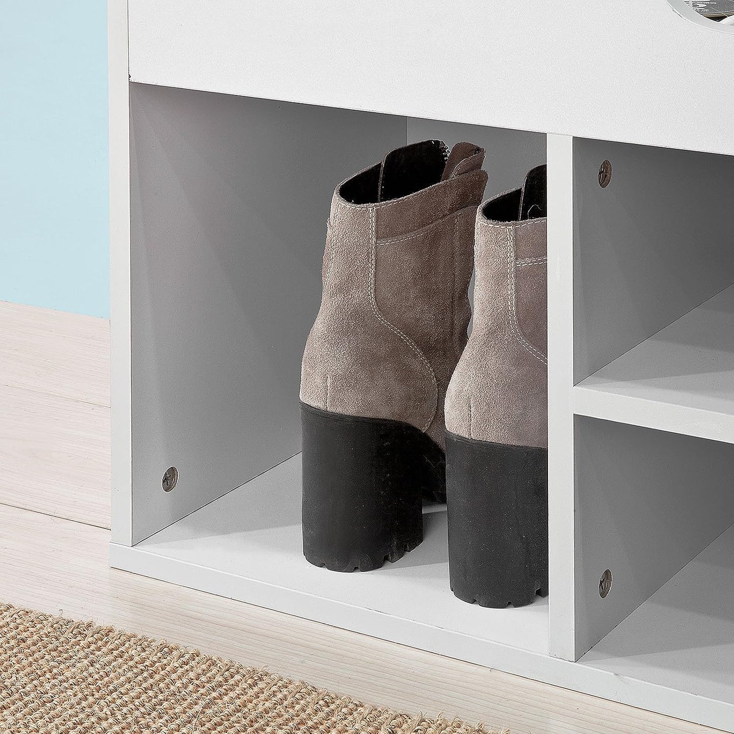 Padded Shoe Bench Lift Up Storage - ShopFrenzy