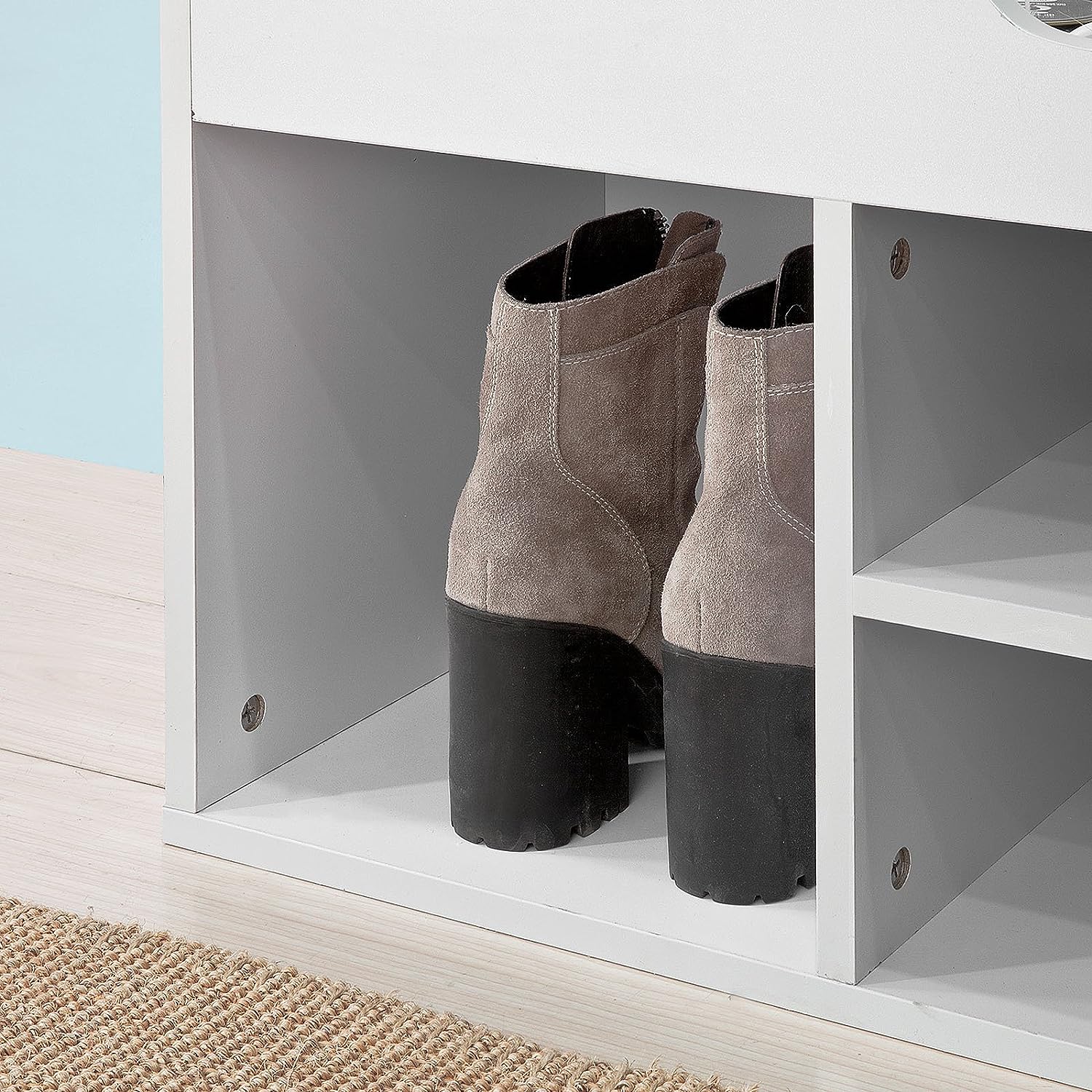 Padded Shoe Bench Lift Up Storage - ShopFrenzy