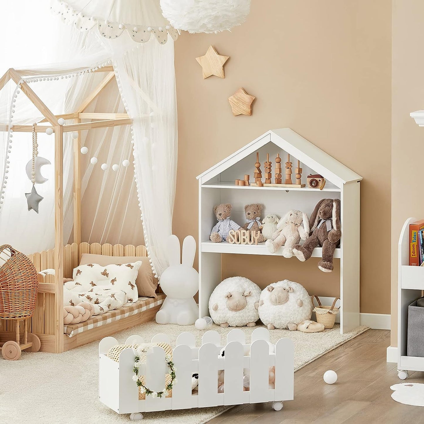 Kids Bookcase Shelf Storage Mobile Toy Chest - ShopFrenzy