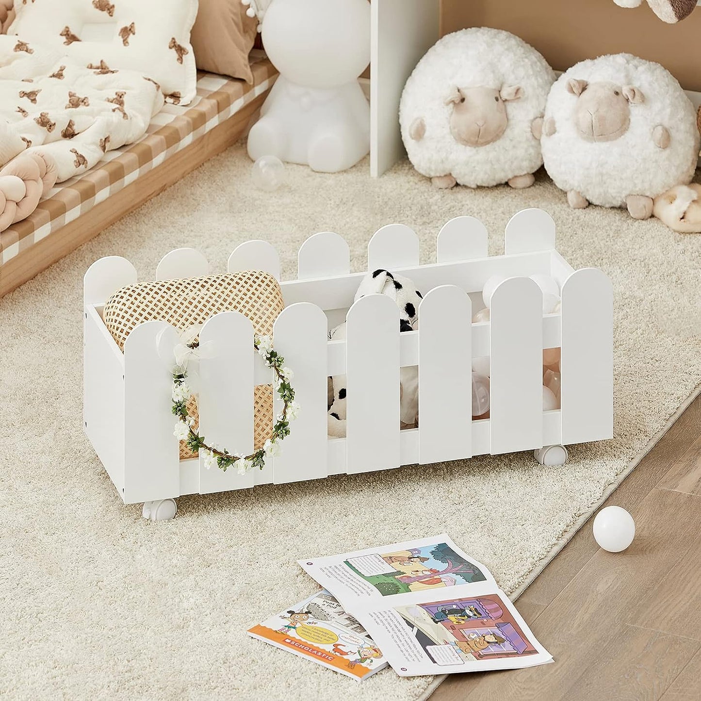 Kids Bookcase Shelf Storage Mobile Toy Chest - ShopFrenzy