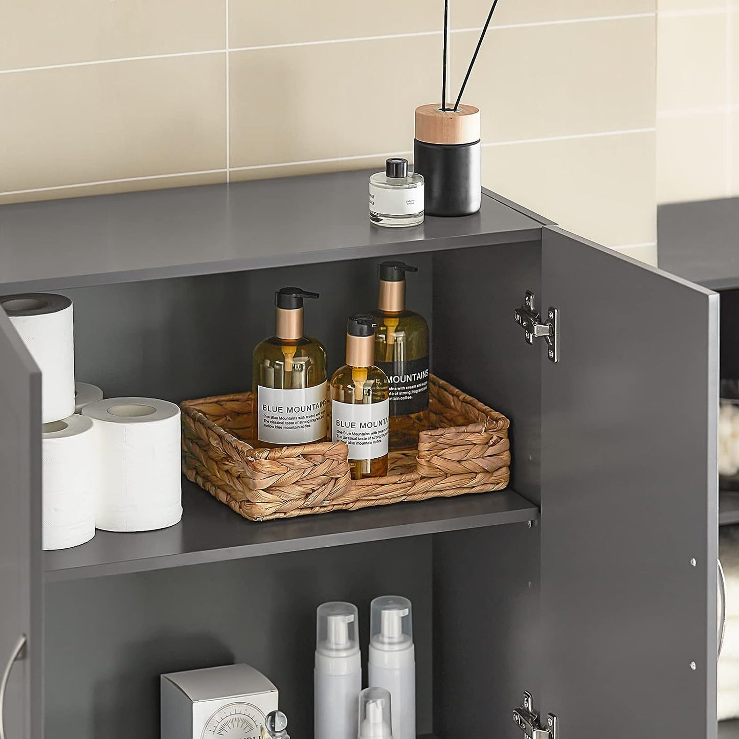 Wall Storage Cabinet Unit Double Doors - ShopFrenzy