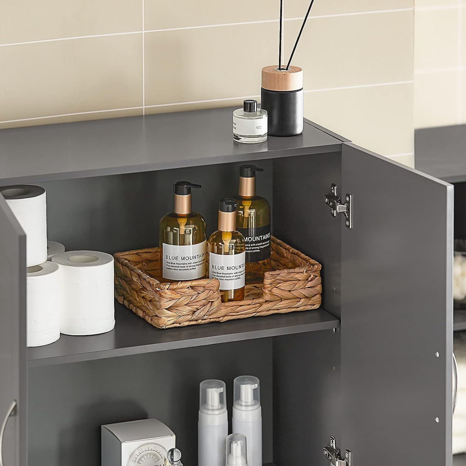 Wall Storage Cabinet Unit Double Doors - ShopFrenzy