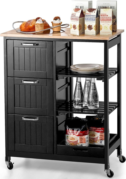 Kitchen Island Cart with Storage, Drawers, Shelves - ShopFrenzy
