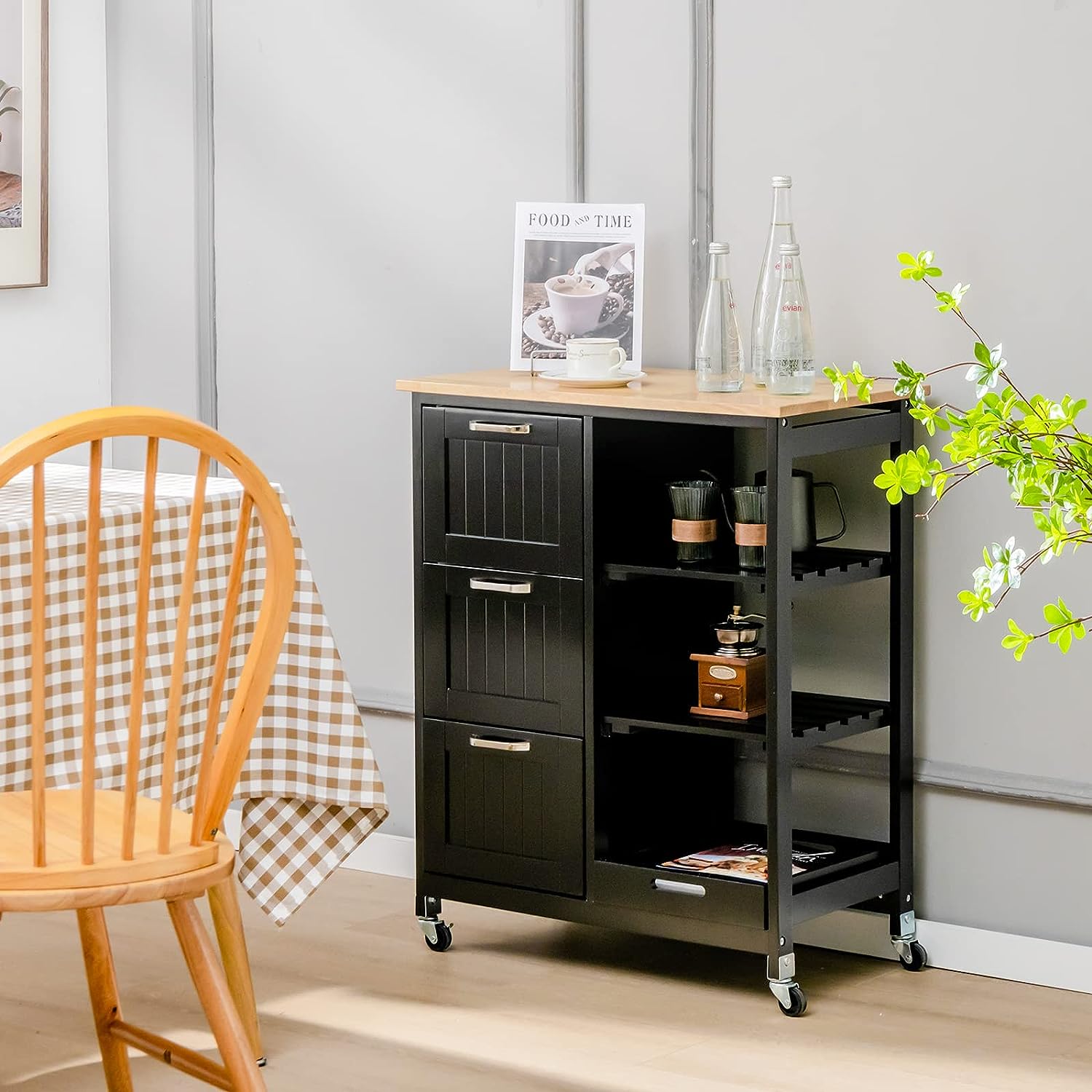 Kitchen Island Cart with Storage, Drawers, Shelves - ShopFrenzy