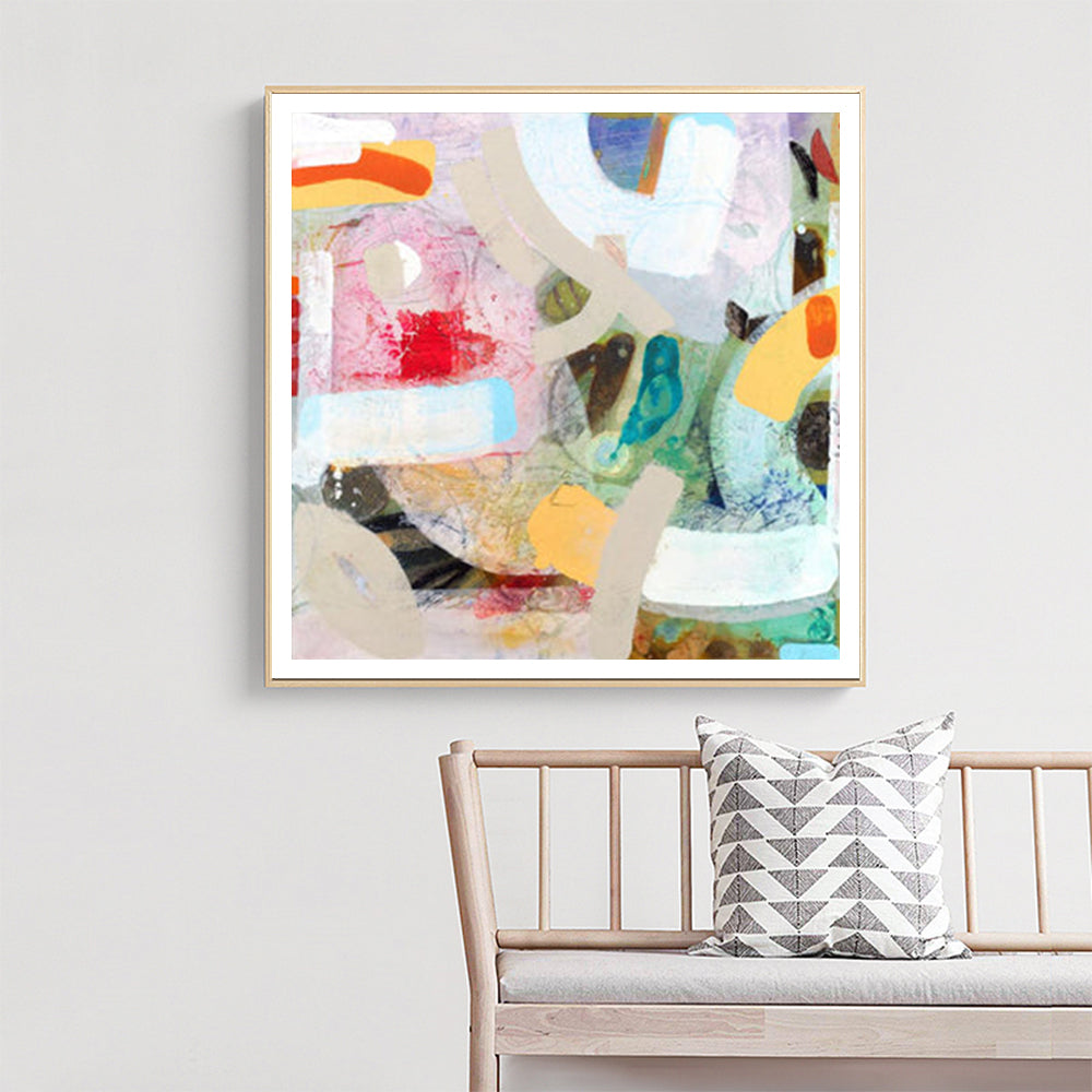 Wall Art 90cmx90cm Changed My Mind IV by Aleah Koury Gold Frame Canvas - ShopFrenzy