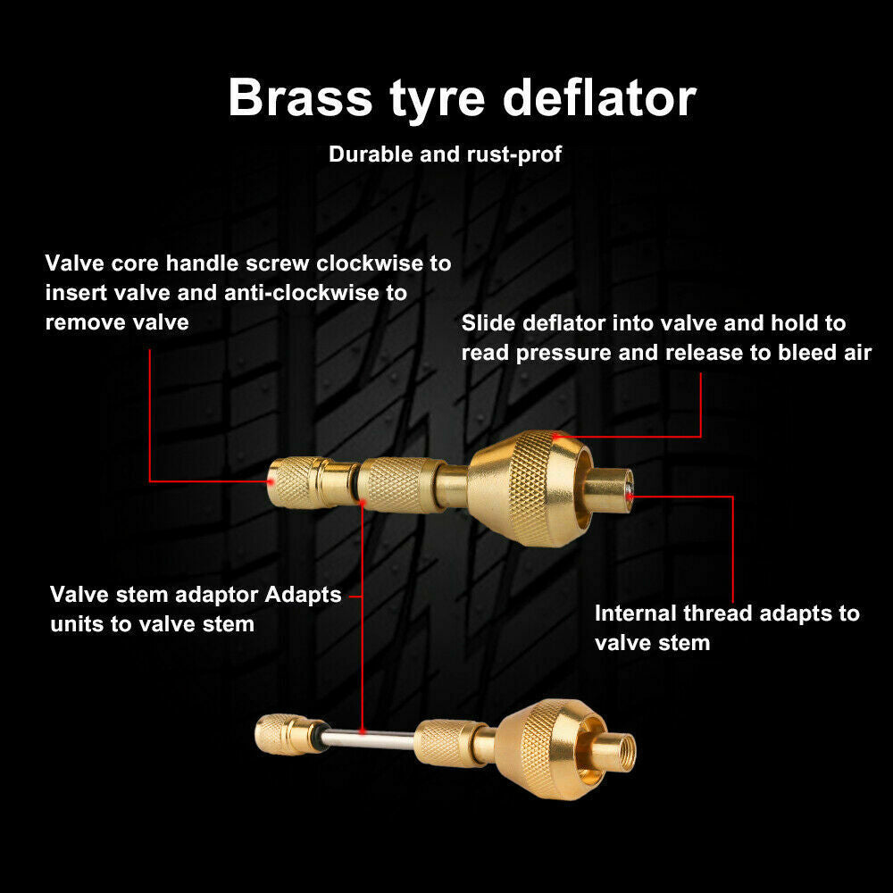 X-BULL Tyre Deflator Tire Air Deflators Rapid With Pressure Gauge Valve Tool 4WD - ShopFrenzy