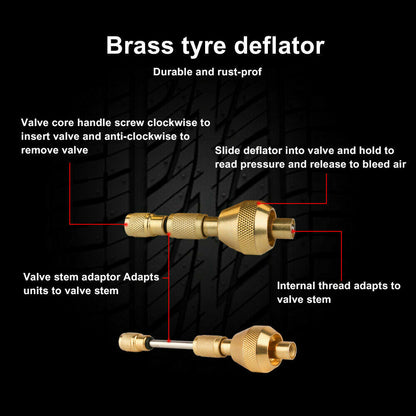 X-BULL Tyre Deflator Tire Air Deflators Rapid With Pressure Gauge Valve Tool 4WD - ShopFrenzy