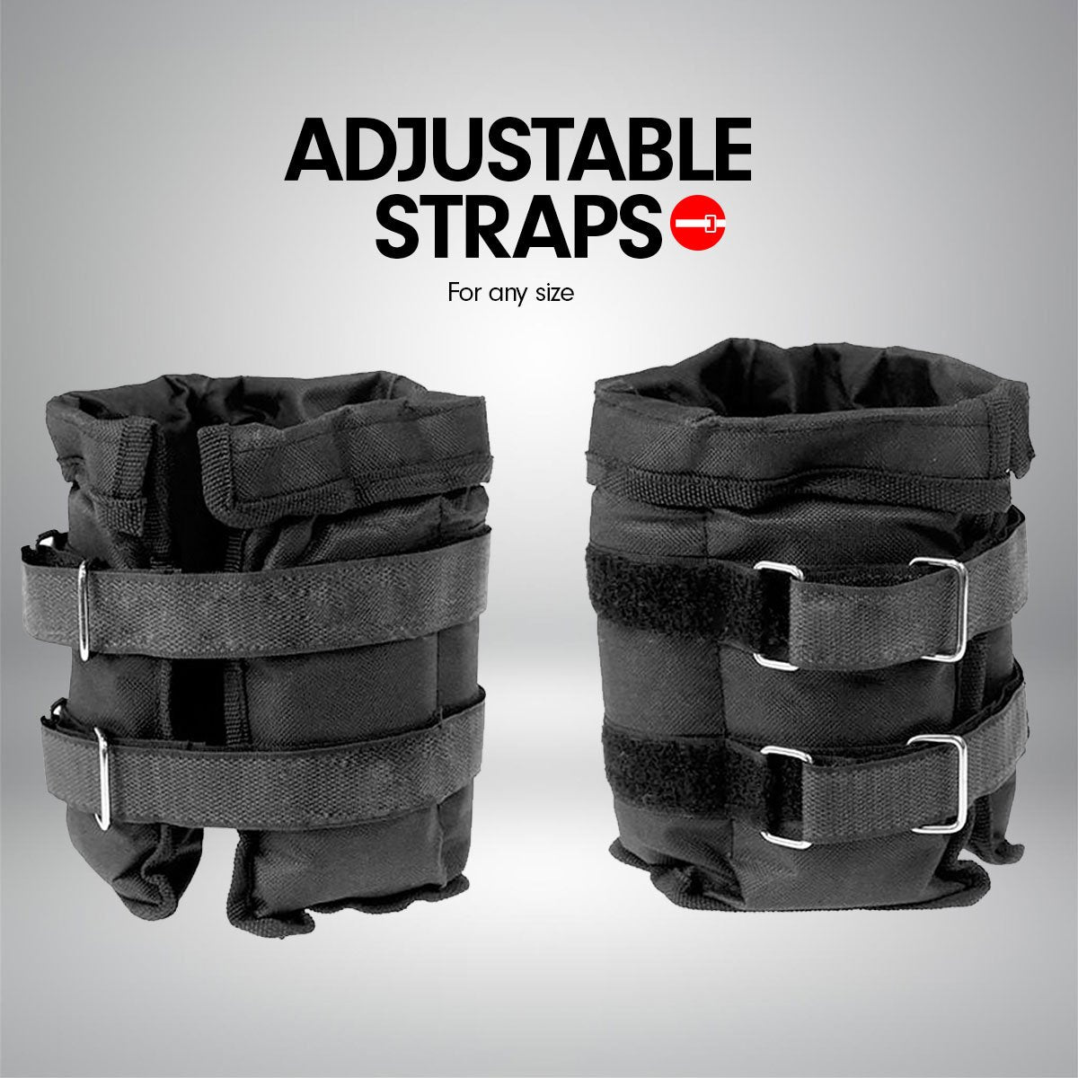 Powertrain Sports Pair 1kg Adjustable Ankle Weights Gym Equipment Wrist Fitness Yoga - ShopFrenzy