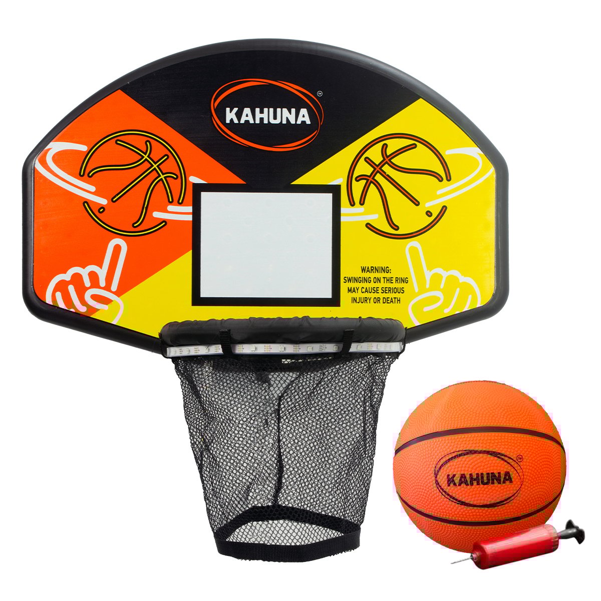 Kahuna Trampoline Led Basketball Hoop Set With Light-up Ball - ShopFrenzy