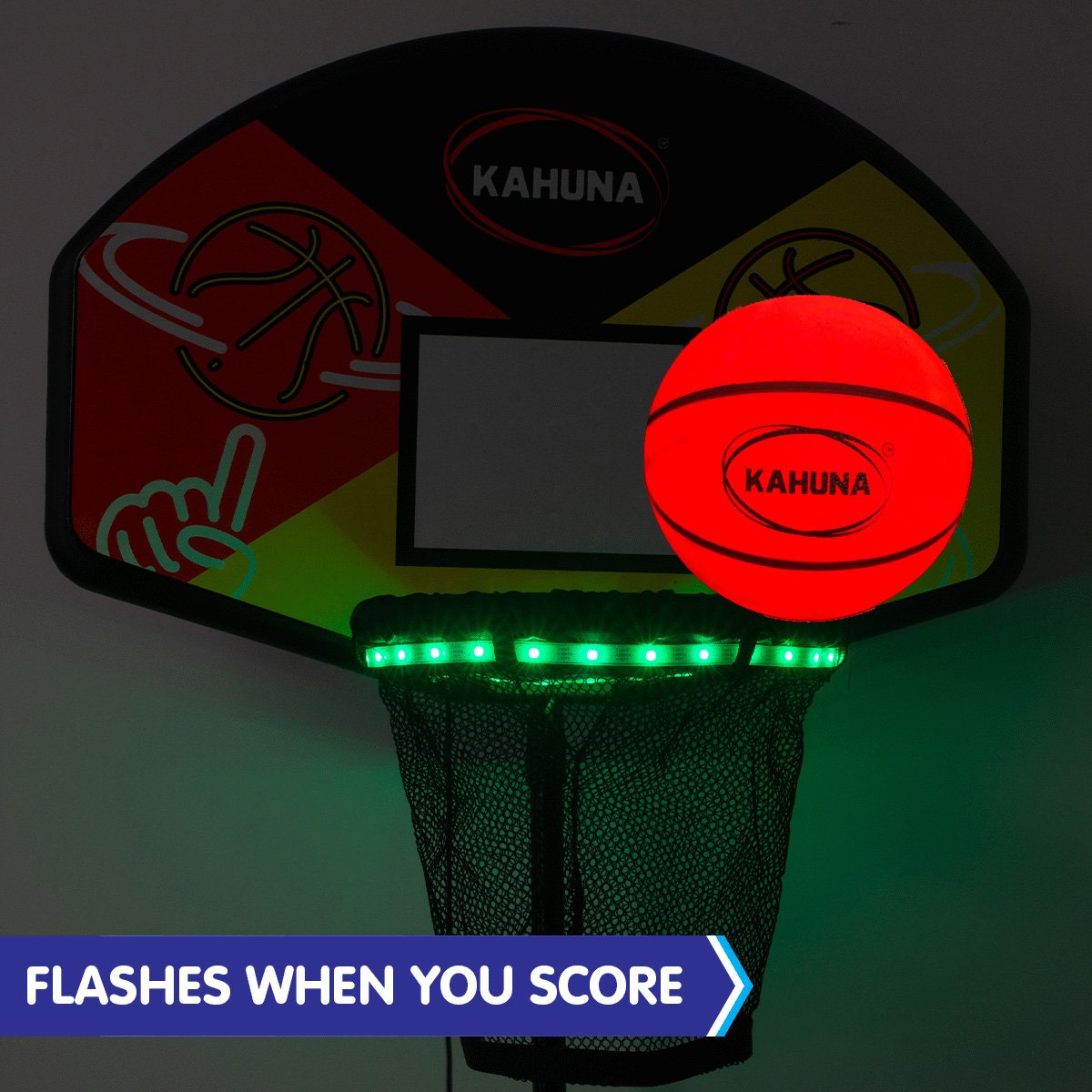 Kahuna Trampoline Led Basketball Hoop Set With Light-up Ball - ShopFrenzy