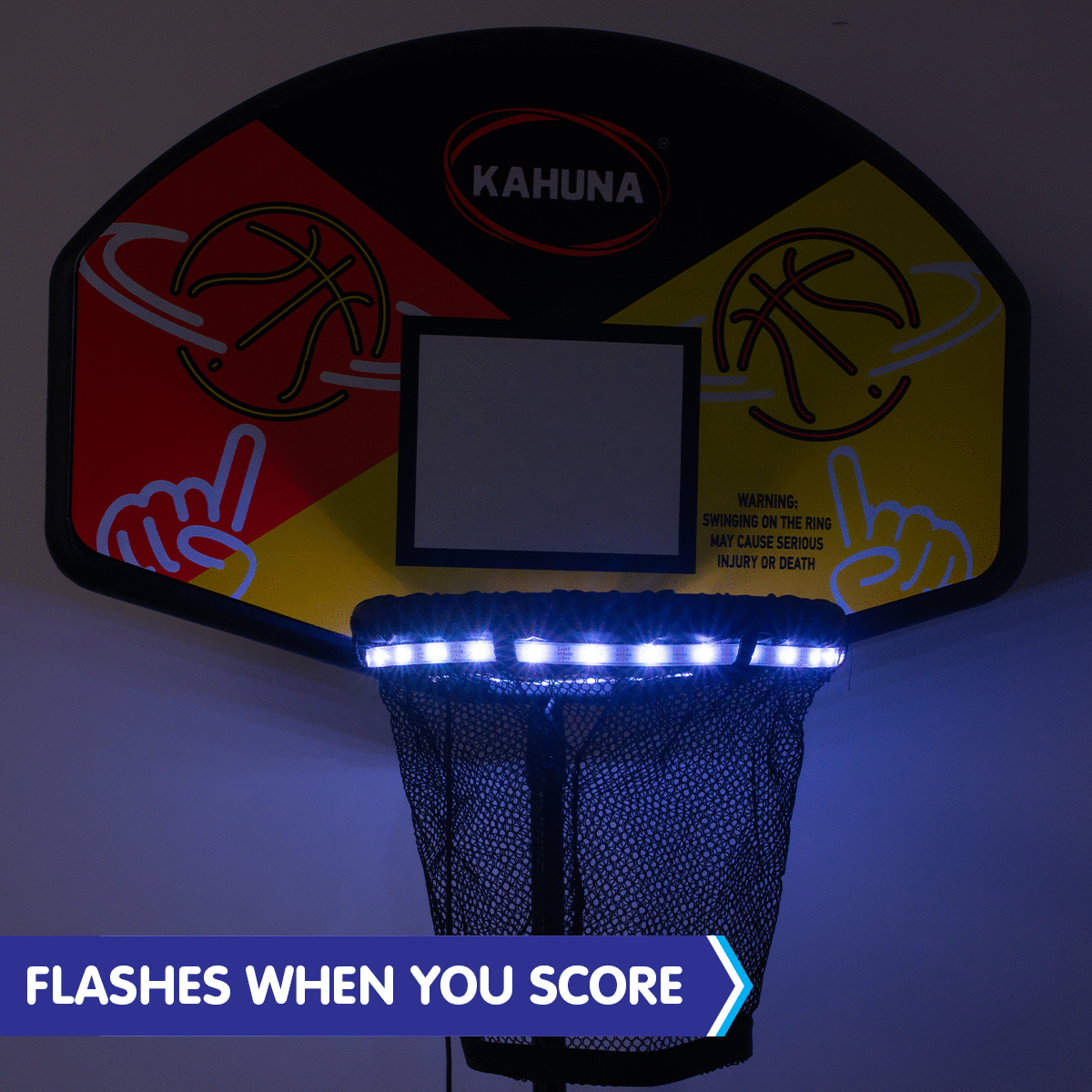 Kahuna Trampoline Led Basketball Hoop Set With Light-up Ball - ShopFrenzy