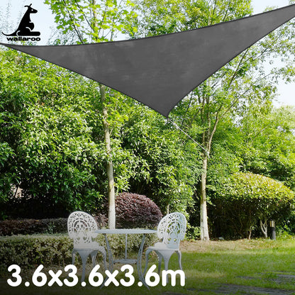 Wallaroo Triangle Shade Sail 3.6 x 3.6 x 3.6M - Grey - ShopFrenzy