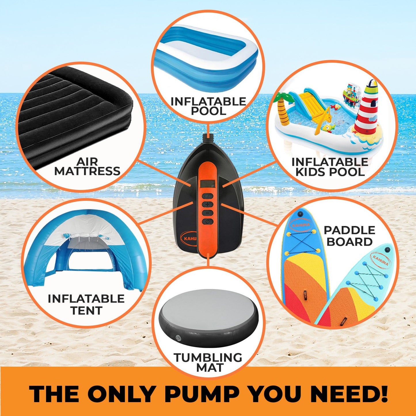 Kahuna Portable Electric Air Pump 12V for Inflatable Paddle Boards - ShopFrenzy