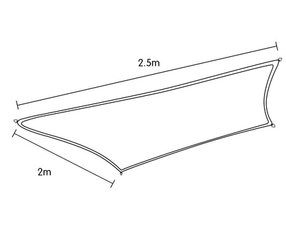 Wallaroo Rectangular Shade Sail 2 x 2.5m - ShopFrenzy