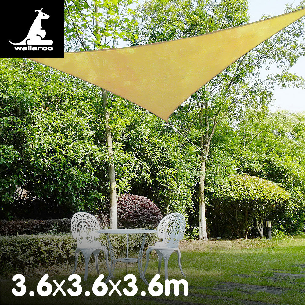 Wallaroo Triangular sail: 3.6 x 3.6 x 3.6m - Sand - ShopFrenzy