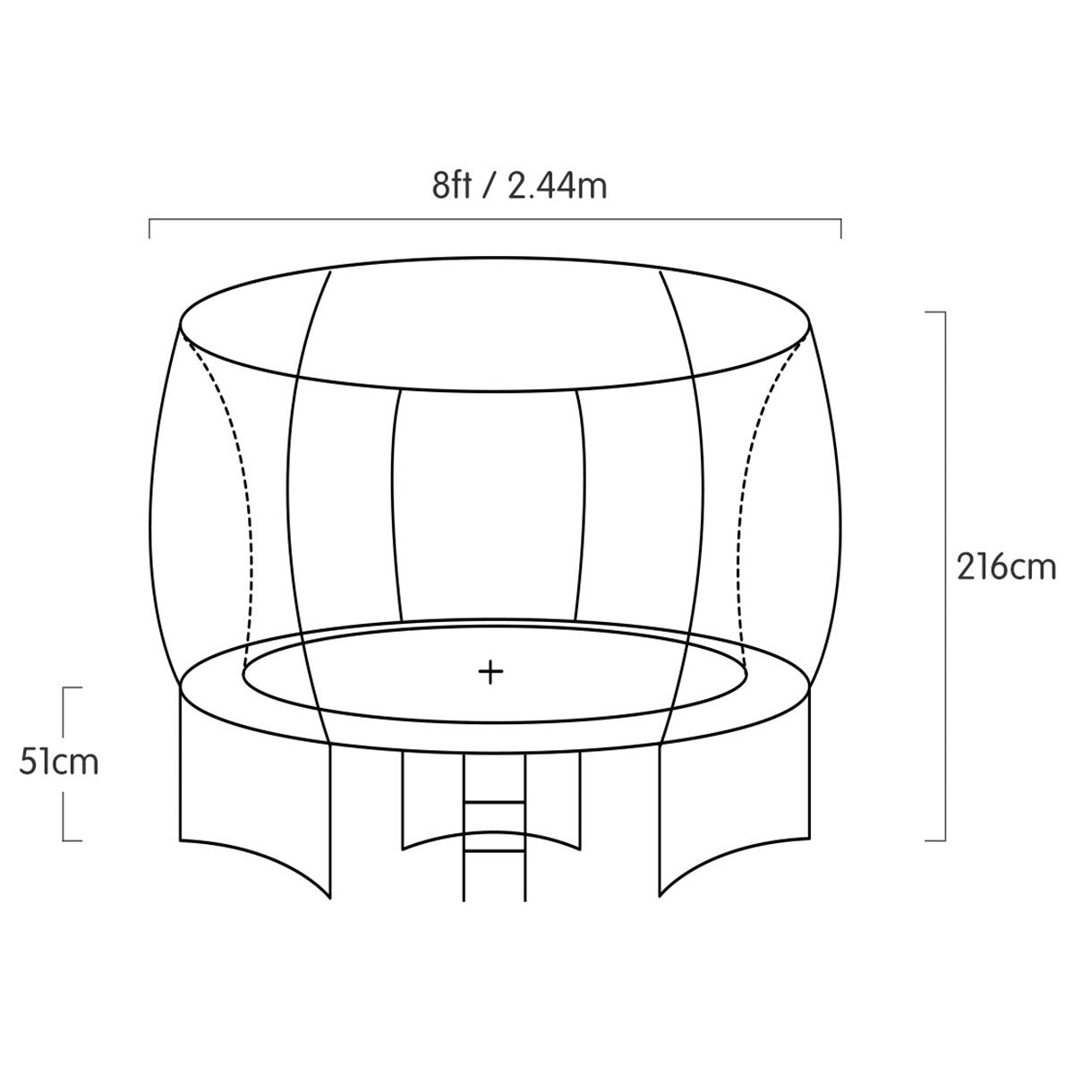 Kahuna 8ft Outdoor Orange Trampoline For Kids And Children Suited For Fitness Exercise Gymnastics With Safety Enclosure Basketball Hoop Set - ShopFrenzy
