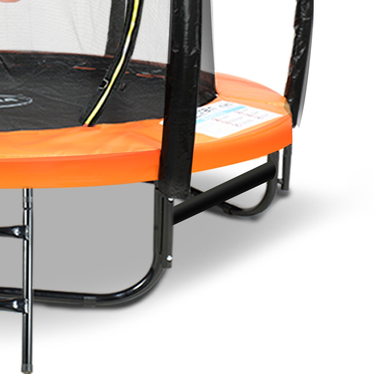 Kahuna 8ft Outdoor Orange Trampoline For Kids And Children Suited For Fitness Exercise Gymnastics With Safety Enclosure Basketball Hoop Set - ShopFrenzy