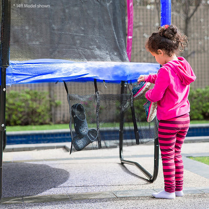 Kahuna 8ft Outdoor Trampoline Kids Children With Safety Enclosure Mat Pad Net Ladder Basketball Hoop Set - Rainbow - ShopFrenzy