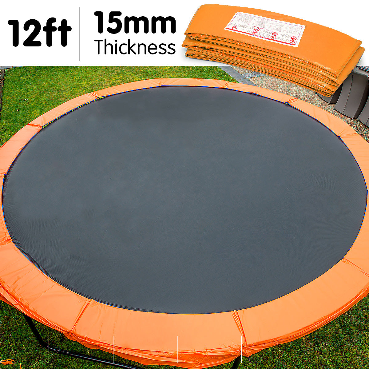 Kahuna 12ft Trampoline Replacement Pad Round - Orange - ShopFrenzy