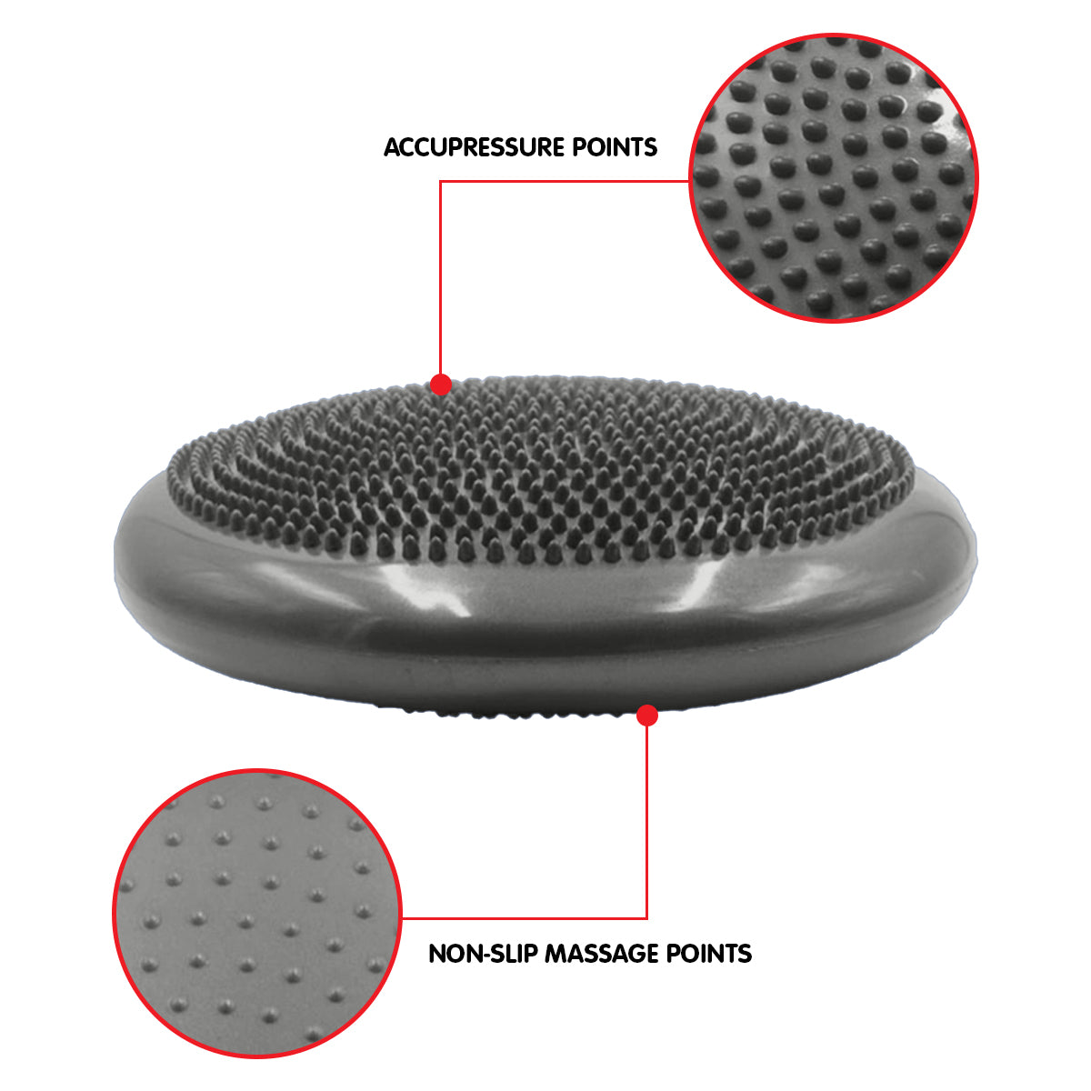 Powertrain Yoga Stability Disc Home Gym Pilates Balance Trainer - Grey - ShopFrenzy