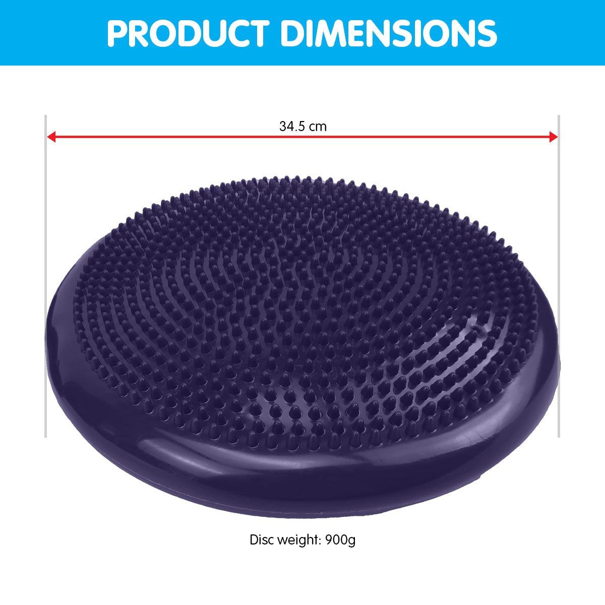 Powertrain Yoga Stability Disc w/ Pump Home Gym Pilate Balance Trainer - Purple - ShopFrenzy