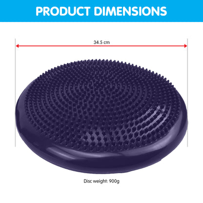 Powertrain Yoga Stability Disc w/ Pump Home Gym Pilate Balance Trainer - Purple - ShopFrenzy