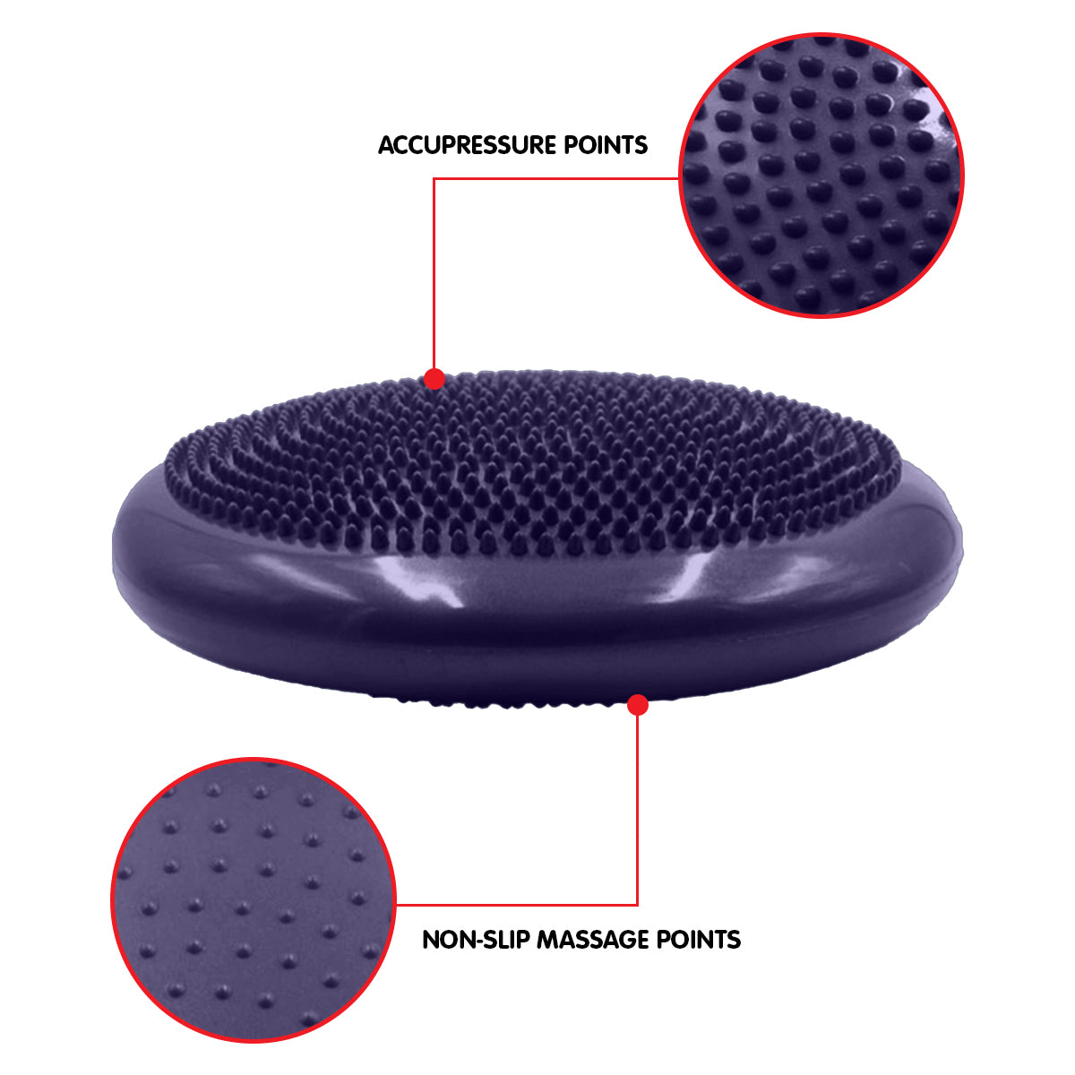 Powertrain Yoga Stability Disc w/ Pump Home Gym Pilate Balance Trainer - Purple - ShopFrenzy