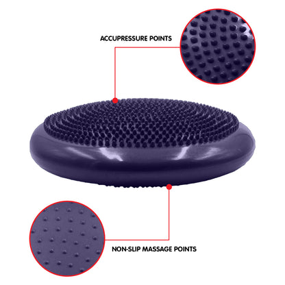 Powertrain Yoga Stability Disc w/ Pump Home Gym Pilate Balance Trainer - Purple - ShopFrenzy